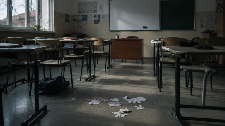 Sală de clasă goală, asociată cu un caz de violență în școală la Medgidia