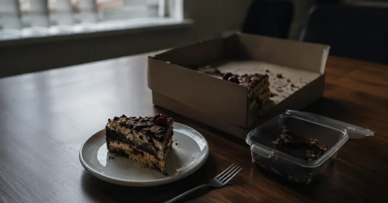 O felie de tort pe o farfurie